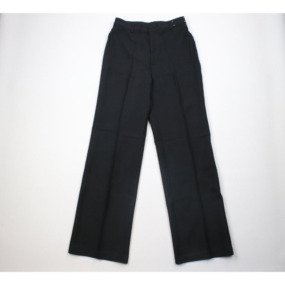 Vtg 70s Levis Womens Size 14 Knit Wide Leg Bell Bottoms Chino Pants Black USA